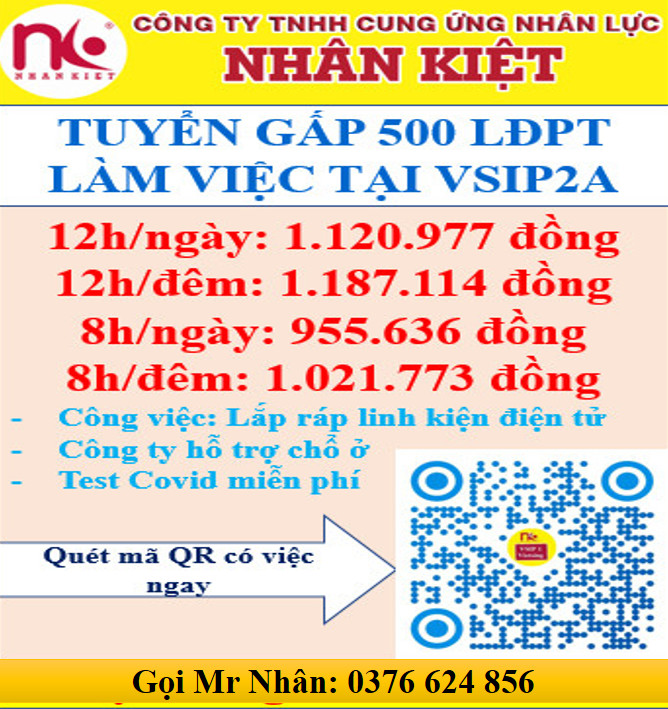 TUYỂN DỤNG GẤP 500 LĐPT LÀM TẠI CÔNG TY ĐIỆN TỬ