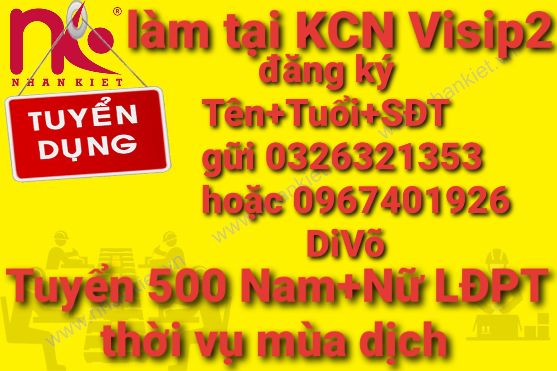 Công ty Nhân Kiệt Cần Tuyển Gấp 30 nam nữ