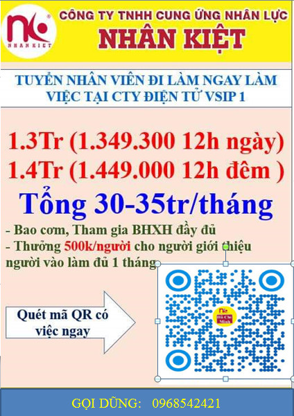 TUYỂN GẤP 50 NV LẮP RÁP ĐIỆN TỬ ĐI CA 12H BAO CƠM LƯƠNG CAO