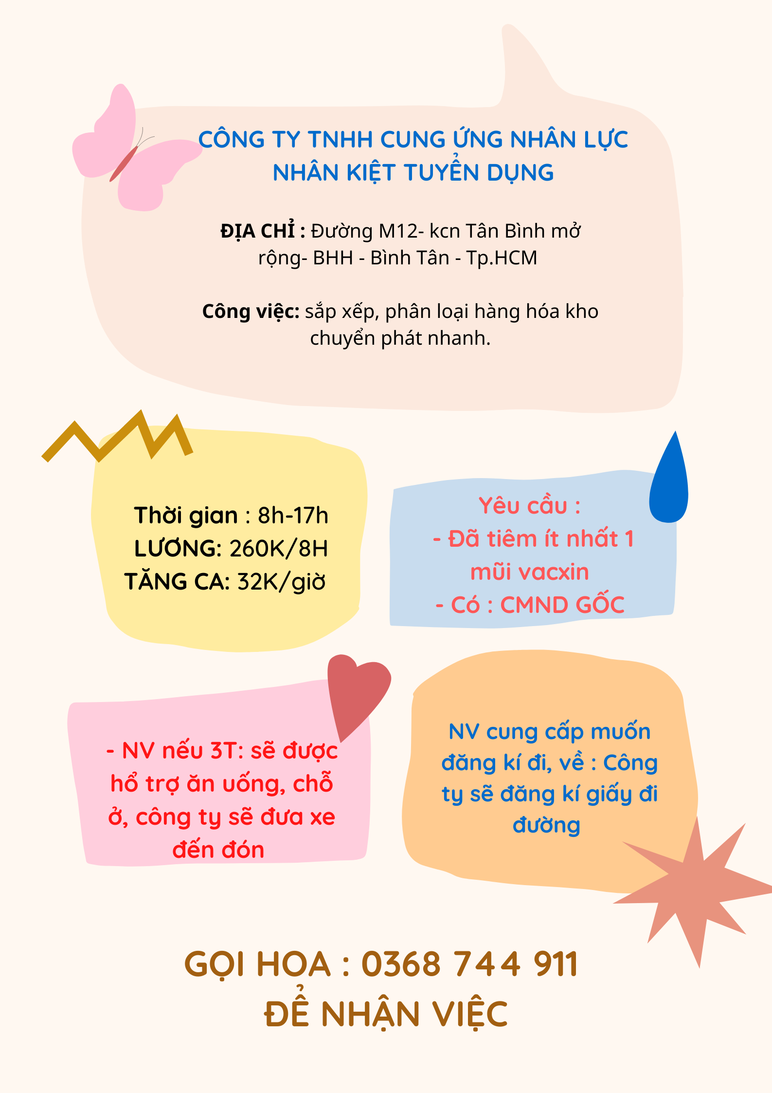 TUYỂN LĐPT PHÂN LOẠI HÀNG HÓA KHO T9-T10